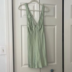 Hello Molly Green satin dress size M